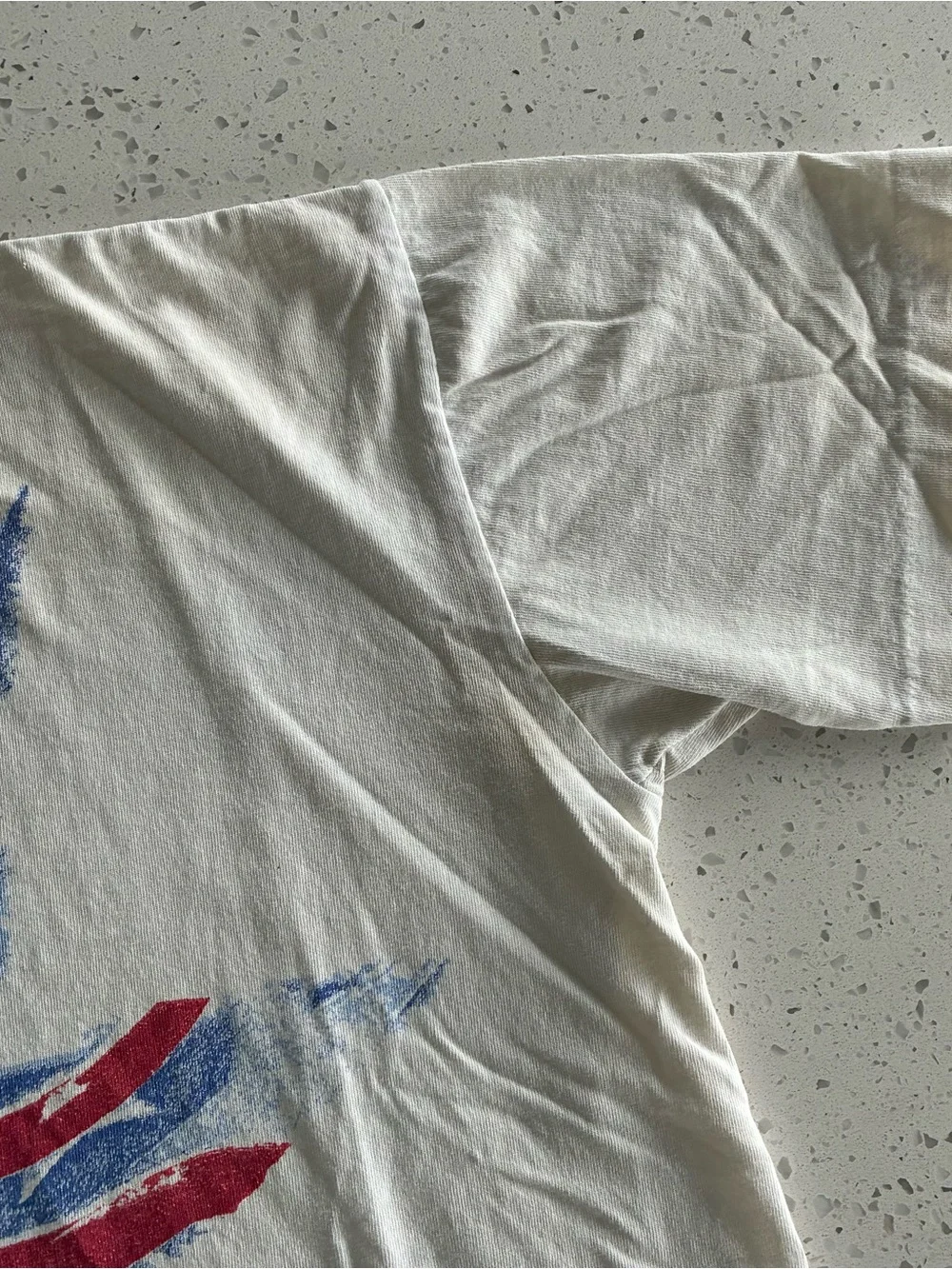 000 - VINTAGE 90s ADIDAS SINGLE STITCH USA FLAG FADED T SHIRT